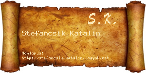 Stefancsik Katalin névjegykártya