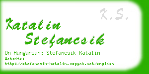 katalin stefancsik business card